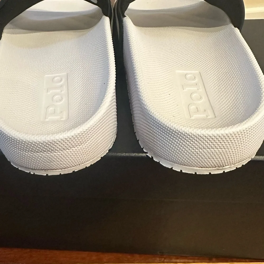 Mens Polo by Ralph Lauren Black and White Sandals